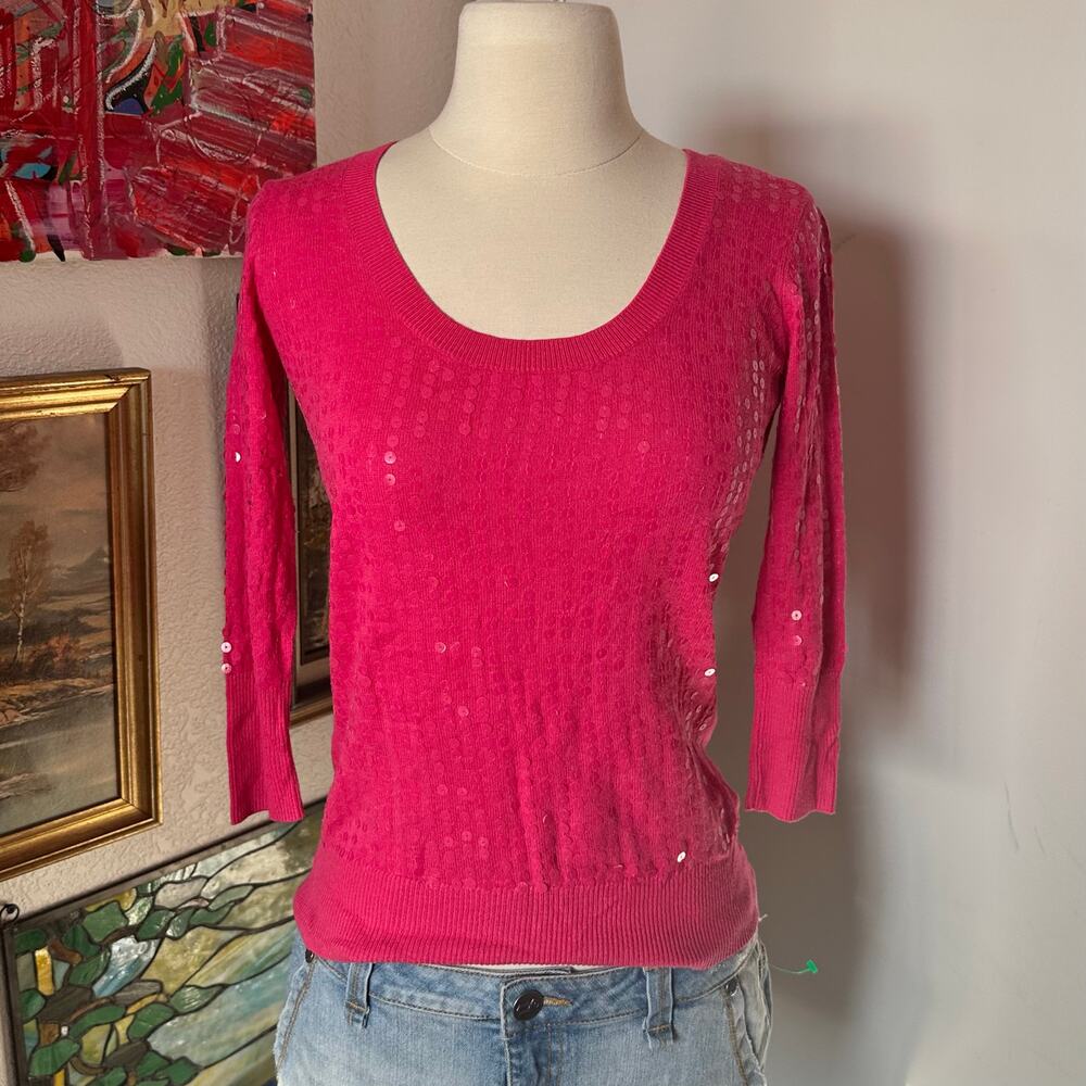 fade hot pink sequin sweater